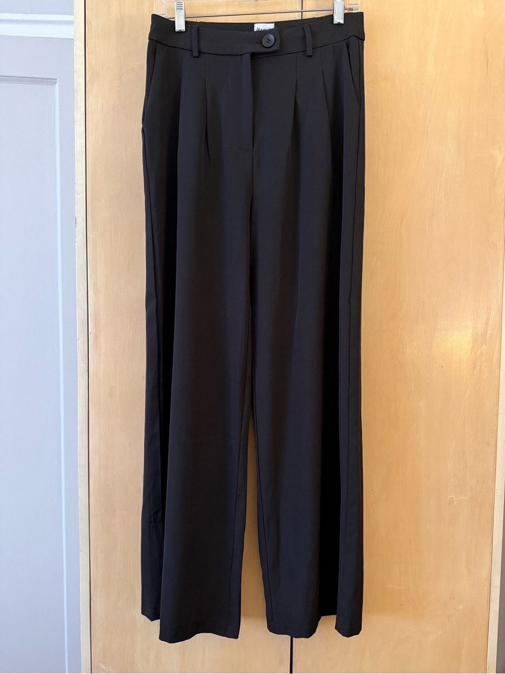 Princess Polly Black High-Rise Wide-Leg Trousers